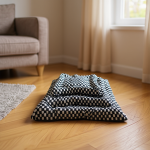 Set di Tre Cuscini per Cani a Forma di Coniglio in Peluche Nero - Product Image 3