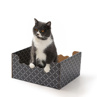 Lit-grattoir pour chat en carton 2 en 1, amovible et modulaire, mobilier de salon pour chats d'intérieur