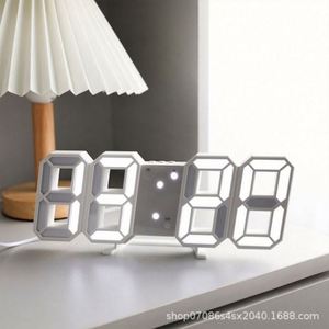 Digital Electronic Alarm <b>Clock</b> Table Mountable Smart Luminous 3D Plastic Radio Square Modern Office Living Room <b>Clock</b> - Product Image 5