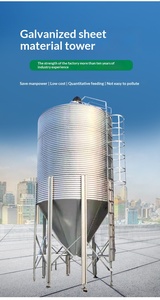 Silo à alimentation en acier galvanisé durable de 20 tonnes, <span class=keywords><strong>tour</strong></span> de stockage de céréales résistante aux intempéries pour l'équipement d'élevage avicole et bovin - Product Image 6