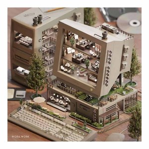 Modelos Arquitectónicos Pequeños Impresos en 3D Personalizados para Propiedades Inmobiliarias: Edificios Residenciales Modernos - Product Image 3