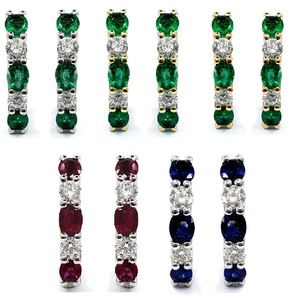 Bijoux fins d'émeraude pour anniversaire 18k, boucles d'oreilles en forme de diamant, parfait pour un mariage ou pour une Femme - Product Image 4