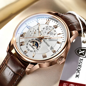 <span class=keywords><strong>Orologio</strong></span> da <span class=keywords><strong>Uomo</strong></span> Classico con <span class=keywords><strong>Cinturino</strong></span> <span class=keywords><strong>in</strong></span> <span class=keywords><strong>Pelle</strong></span>, Movimento al Quarzo, Impermeabile e Luminoso - Product Image 1