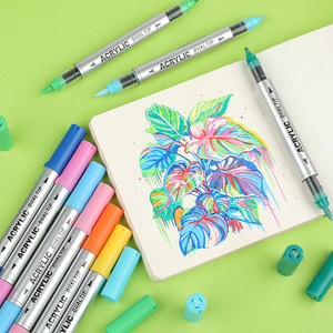 Set di pennarelli acrilici Mobee P-9101/48 Direct Liquid Multicolor Paint Pens con punta a pennello e doppia punta per pittura e progetti artistici - Product Image 5