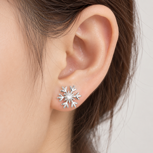 Orecchini a Forma di Fiocco di Neve per Donne, Design Natalizio, per Uso Quotidiano, Regalo per Feste, Accessori - Product Image 2