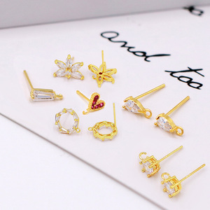 S925 Sterling Silver Diamond Earrings 18K Gold Plated Round Brilliant Cut Women's Everyday Wear Jewelry Accessories - Product Image 1