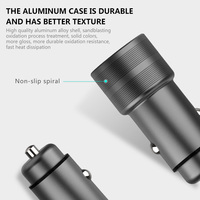 Adaptateur de chargeur de voiture USB C en aluminium 48W, charge rapide, fonction PD, chargeur USB pour allume-cigare, chargeur de téléphone USB C pour voiture