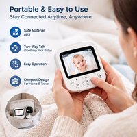 Moniteur de sécurité pour bébé 2.4G WiFi 1080p HD 12MP avec veilleuse, rappel d'alimentation, berceuses apaisantes intelligentes et lecture des pleurs (bruit blanc)
