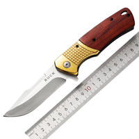 Couteau de poche pliant utilitaire en acier inoxydable avec manche en bois pour le camping et la pêche en plein air, vente en gros d'usine OEM/ODM