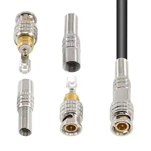 75 Ohm Coax RG6 Compression F BNC Male Plug RF Coaxial Cable BNC Male Connector For CCTV RG58 RG59 RG6