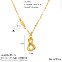 Colliers de mode en acier inoxydable avec bordure sertie de coquillages et pierre principale, pendentif tendance