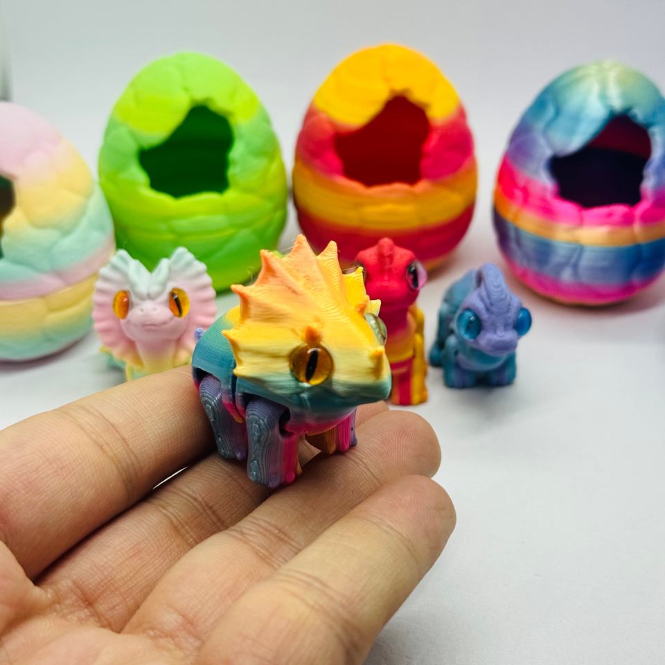 Model X Hatch 3D Printed Dinosaur Hatch Egg Toy, Baby Dinosaur Animal Model Inside ...