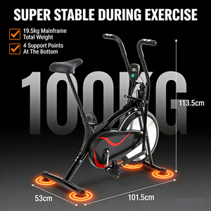 Cyclette Verticale da Interno con Resistenza a Ventola, Telaio in Acciaio, Display LCD e Sedile Regolabile - Product Image 6