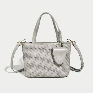 Sac à main pour femme, mini sac fourre-tout en PU, style vintage, tressé, fermeture éclair, portable, multifonctionnel, rangement pour <span class=keywords><strong>lunettes</strong></span>, polyester - Product Image 4