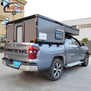 Wecare small lightweight luxury pickup rv truck camper overland slide in flatbed popup truck bed camper for pickup