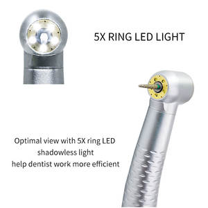 5 светодиодных стоматологических бестеневых наконечников, электронный генератор, высокоскоростной наконечник, керамический подшипник, картридж, воздушная турбина, 5 брызг воды - Product Image 4