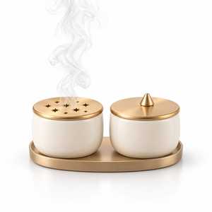 Elegant Metal <b>Incense</b> Burner Holder Designed for <b>Incense</b> Sticks <b>Cones</b> Resin Burning Meditation Aromatherapy and Decorative Home - Product Image 3