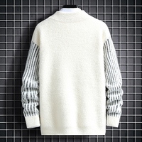 Neuer Winter-Herrenpullover mit mittelhohem Kragen, koreanischer Stil, dicke Strickbasis aus Nerzimitat-Fleece.