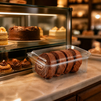 Transparante PET clamshell verpakking voor bakkerij, sandwiches, croissants, sushi, supermarkt presentatie, groothandel, op maat gemaakte OEM