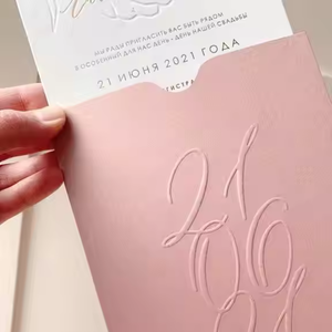 Tarjetas de agradecimiento reciclables de lujo personalizadas con sobre de lámina plateada, bolsa para facturas, logotipo en relieve, Impresión de manga de sobre - Product Image 3