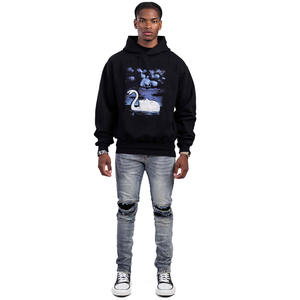 Gingtto Pantalon droit à fermeture éclair <span class=keywords><strong>en</strong></span> <span class=keywords><strong>bas</strong></span> Jeans Jeans skinny déchirés noirs pour hommes - Product Image 3