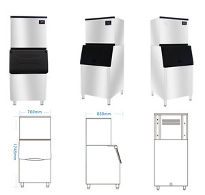 Máquina de Hielo Comercial de Acero Inoxidable de 380 kg, Nueva y Usada, con Capacidad de Almacenamiento de Hielo de 250 kg, 110V 220V 240V 1. E - Product Image 5