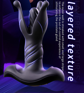 Set di Plug Anali in Silicone OEM con Anello Fallico Vibratore a Doppio Motore Massaggiatore Prostatico Stimolatore Punto G Prezzo di Fabbrica Giocattoli Sessuali Anali per Uomo - Product Image 4