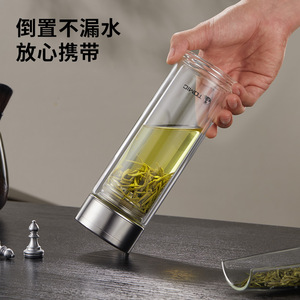 Tomic <b>Double</b> <b>Wall</b> Glass Water Bottle With Filter For Office Home Use - Product Image 3