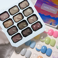 Kit de 12 Gels UV pour Peinture à la Patine, Texture Crémeuse, Non Toxique, Haute Qualité, Gel Polish pour Estampage et Effet Blooming, Fournitures de Manucure
