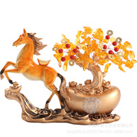 Nouvel ornement d'arbre de fortune de style chinois, meuble TV de salon, entrée, décoration de la maison, pendaison de crémaillère, nouveau cadeau d'ouverture de la maison