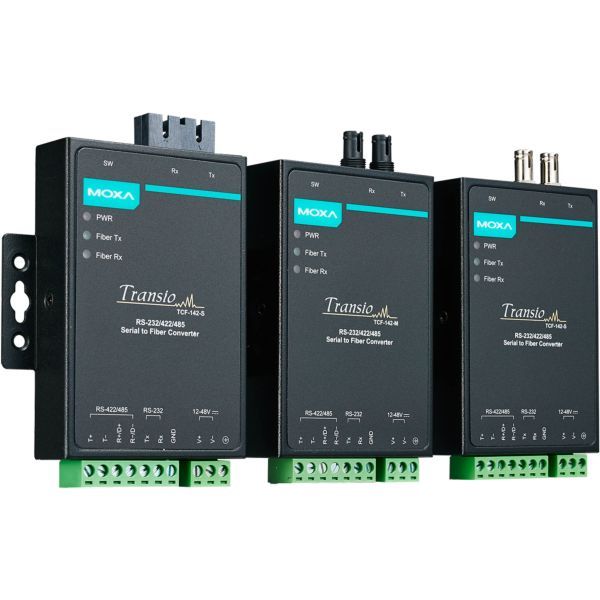 Moxa TCF-142-M-SC Fiber Optic Media Converter RS-232/422/485 Industrial Ethernet DC 5V