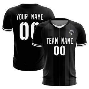 Maillots/ensembles de football personnalisés à rayures classiques noires - Product Image 1