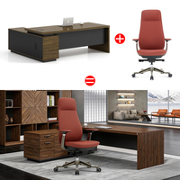 Chaise de bureau exécutive en cuir à dossier haut de gamme, ergonomique, mobilier de bureau de luxe, ensemble bureau et chaise, table de bureau
