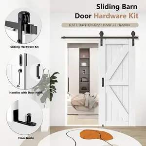 Shaker White Primed 2-Panel Solid Core Wood Interior Sliding Barn Door