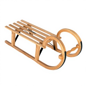 <span class=keywords><strong>Luge</strong></span> <span class=keywords><strong>adulte</strong></span> <span class=keywords><strong>en</strong></span> <span class=keywords><strong>bois</strong></span> massif pliable avec dossier, équipement de ski/tube à neige pour terrain enneigé - Product Image 1