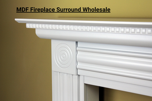Contour de cheminée en MDF peint en blanc, vente en gros |   Cheminée murale moderne au gaz/électrique pour salon, MOQ 50 EU Timberlume - Product Image 4