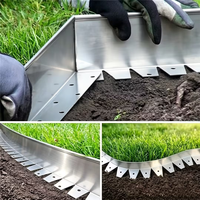 Bordure de jardin galvanisée TAURUS avec finition brillante - Installation facile, bordure de jardin extérieure pour usage domestique