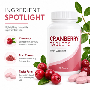 Compléments de Haute Qualité à Base de Canneberge, Vitamine C, Zéaxanthine, Sélénium et Cuivre, Extrait 36%, 2 Comprimés par Portion, 60 Comprimés - Product Image 2