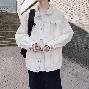 Chaqueta Bomber de Moda Otoñal, Estilo Japonés Juvenil, Cuello Artístico Harajuku, Cierre Sencillo Estándar, Chaqueta de Manga Larga para Hombre - Product Image 2