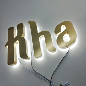 لوحة لافتة ليد خارجية للمطعم بإضاءة خلفية هالو من الفولاذ المقاوم للصدأ شعار ثلاثي الأبعاد للأعمال - Product Image 3