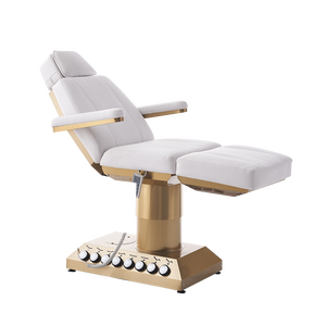 Table de massage électrique de haute qualité pour spa et institut de beauté, avec cadre en acier inoxydable, dossier réglable et commande par pédale. - Product Image 6