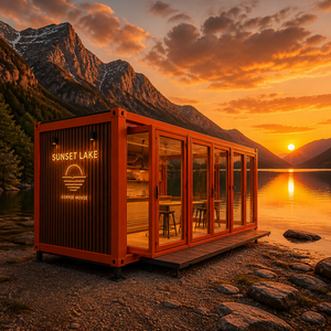 Caffetteria Container Espandibile da 20 Piedi, Casa Container Modulare Prefabbricata, Chiosco Mobile Pop-up per Punti Panoramici al <span class=keywords><strong>Lago</strong></span> e in Montagna - Product Image 1