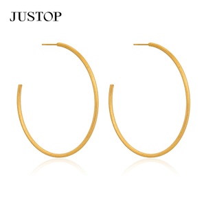 Trending <b>Hook</b> Hoop <b>Earrings</b> OEM/OEM Waterproof Stainless Steel 18K Gold Plated Hypoallergenic Women's Fashion Jewelry Supplier - Product Image 1