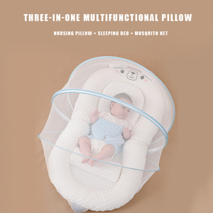 Ensemble cadeau <span class=keywords><strong>lit</strong></span>-nid pour bébé avec moustiquaire, coussin <span class=keywords><strong>de</strong></span> couchage et d'allaitement, tapis pliable et transat portable pour nouveau-né - Product Image 4