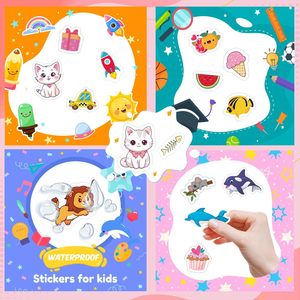 KARSLORA 36 hojas de pegatinas para niños, más de 800 piezas, dibujos animados, animales, frutas, dinosaurios, gatos, peces, vinilo autoadhesivo decorativo - Product Image 4