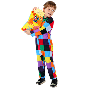 Costume di Halloween <span class=keywords><strong>Elefante</strong></span> Colorato Patchwork per Bambini, Travestimento per la Giornata Mondiale del Libro, Outfit per Spettacoli Scolastici, Vestito da <span class=keywords><strong>Elmer</strong></span> del Libro delle Storie - Product Image 6