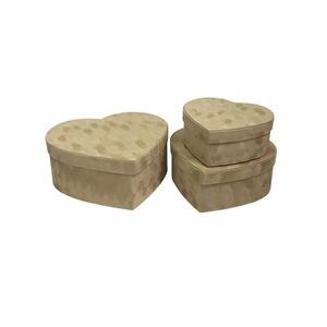 Boîte cadeau de luxe en velours en forme de cœur, 3 pièces/ensemble, boîte d'emballage pour fleurs pour la Saint-Valentin - Product Image 3