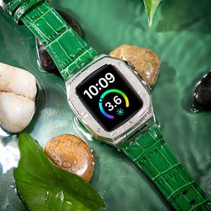 Correa de silicona de lujo con logotipo personalizado de diseñador original y funda de reloj de metal para <span class=keywords><strong>Apple</strong></span> - Product Image 4