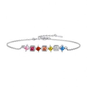 Dylam Tiny <b>Cute</b> Fashion Women Jewelry Rhodium 18K Gold Plated 5A Zirconia 925 Sterling Silver Link Chain <b>Bracelet</b> - Product Image 1