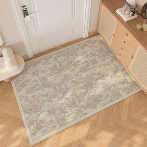 Alfombrilla de entrada de puerta de cuero color crema moderna insonorizada y resistente a la suciedad sin lavado y lavable se puede cortar a medida - Product Image 3